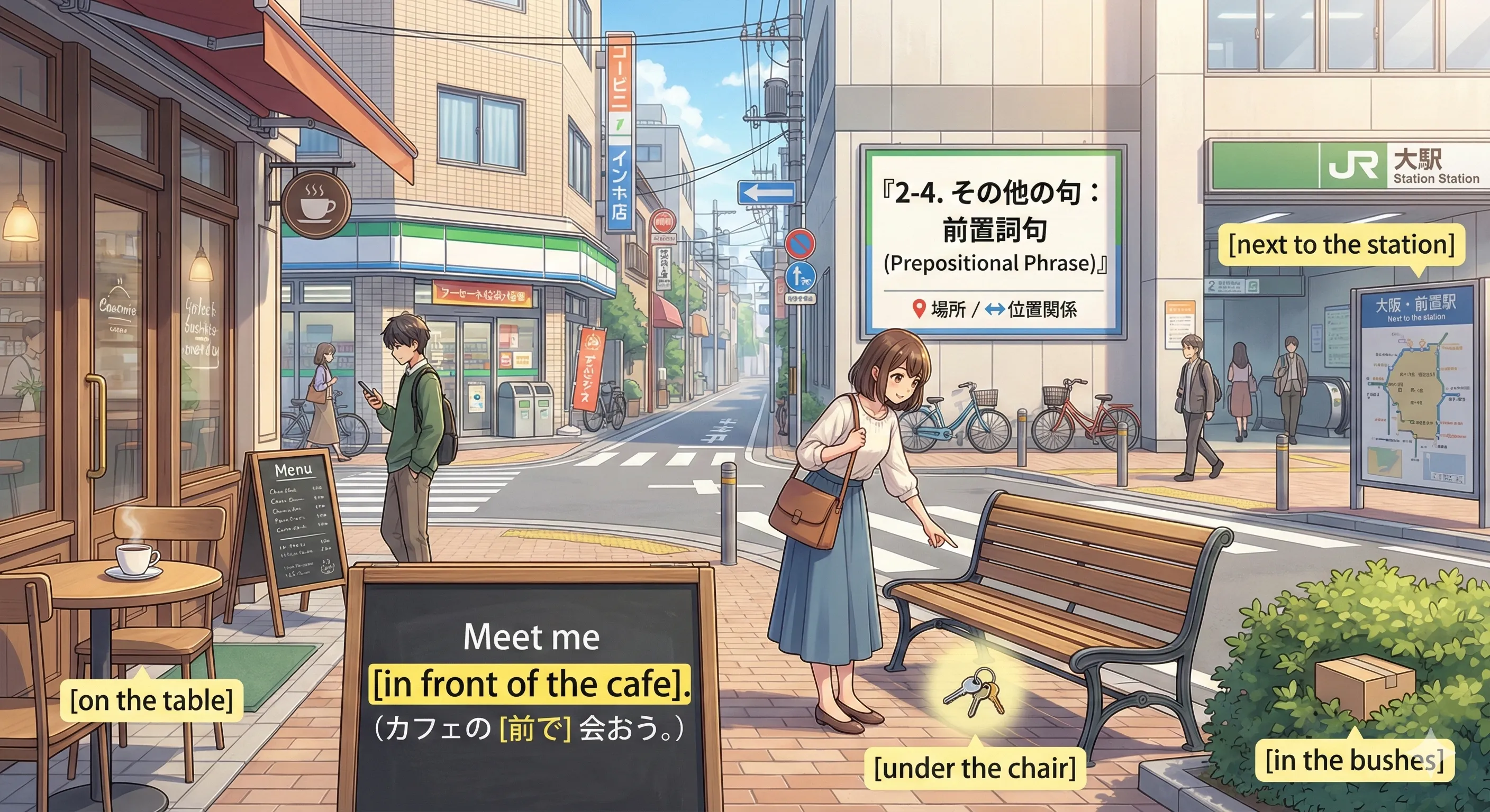 その他の句のまとめ図：前置詞句・動詞句・代名詞句・固定フレーズが文の中でどう働くか