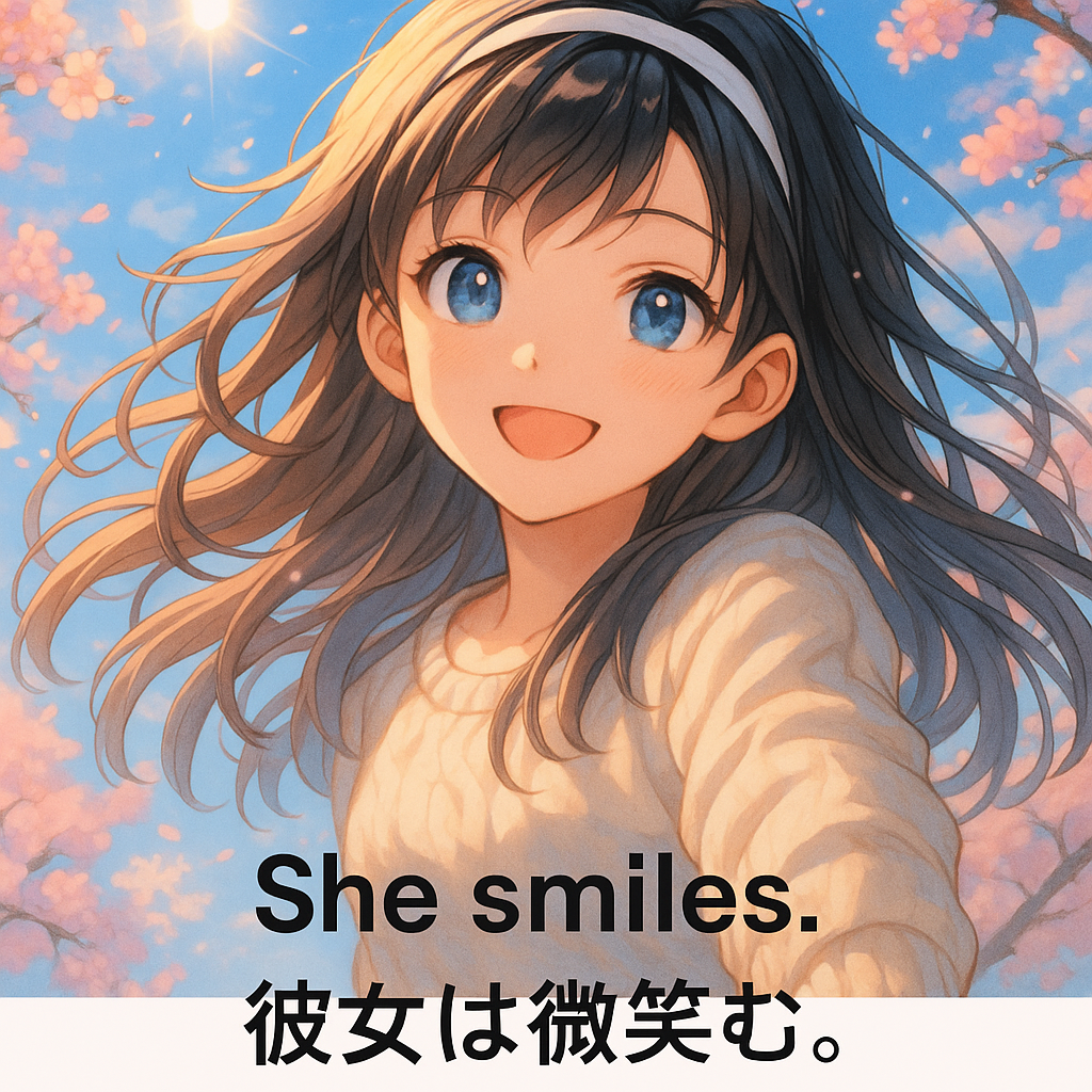 完全自動詞の例イラスト