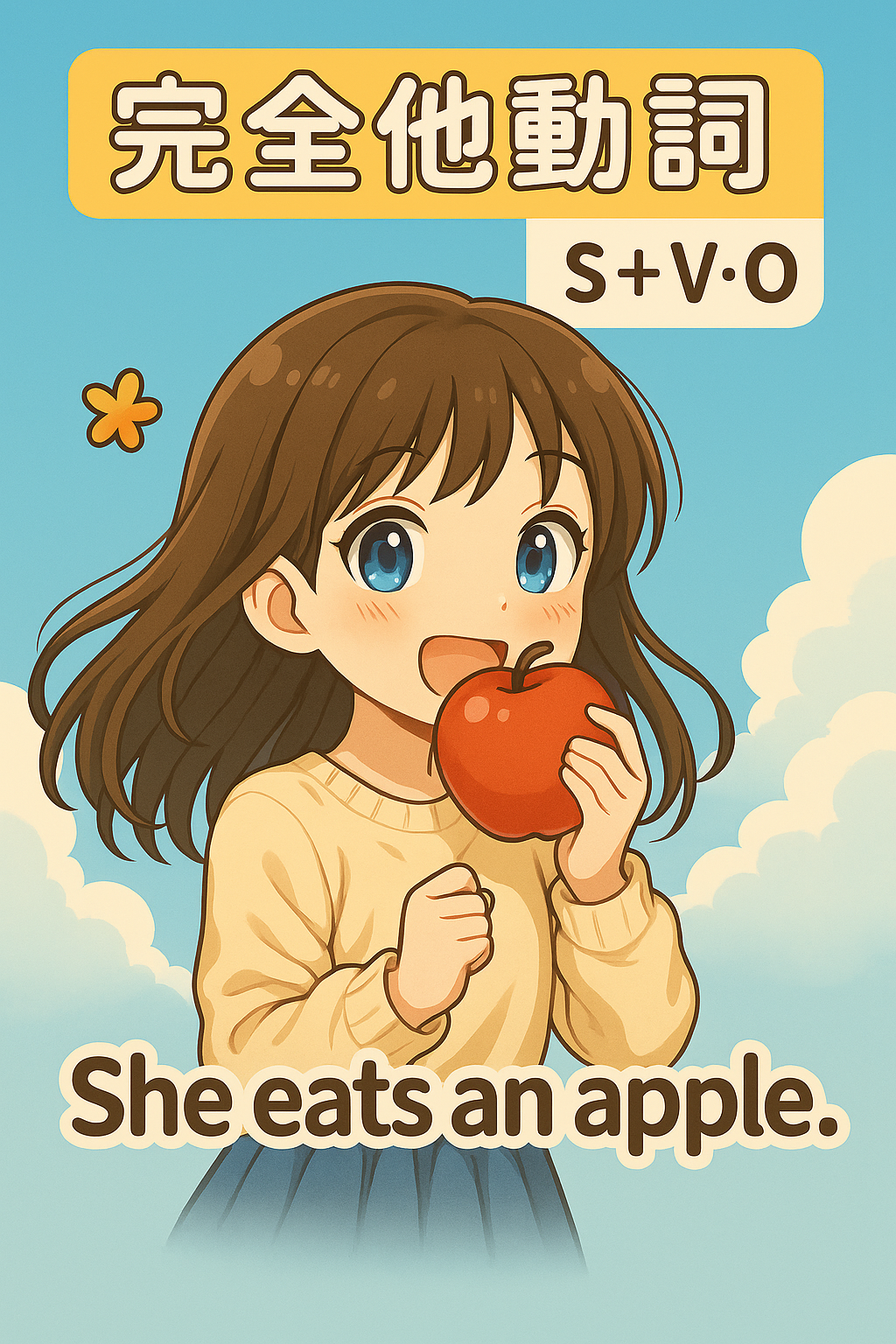 完全他動詞の例イラスト