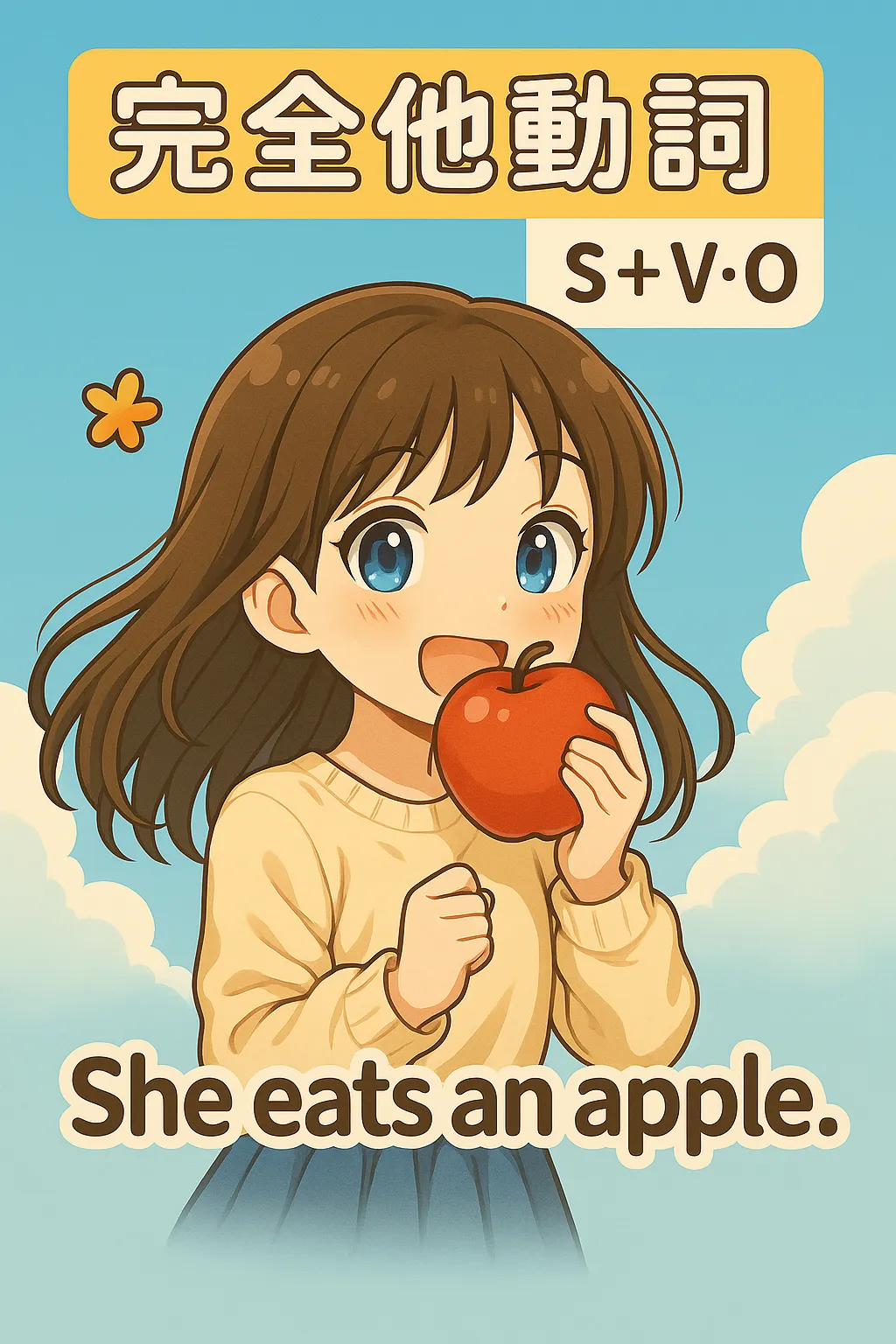 完全他動詞の例イラスト