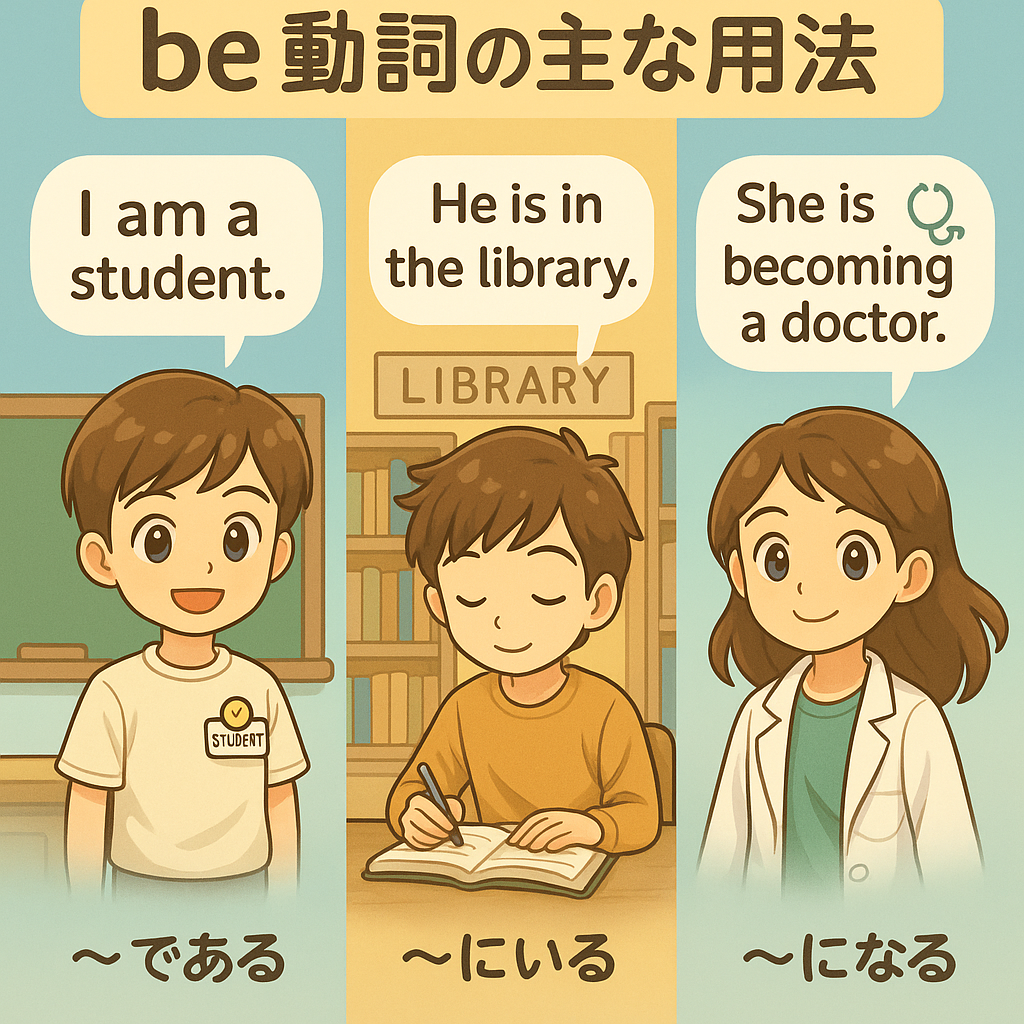 be動詞の主な用法のイメージ図