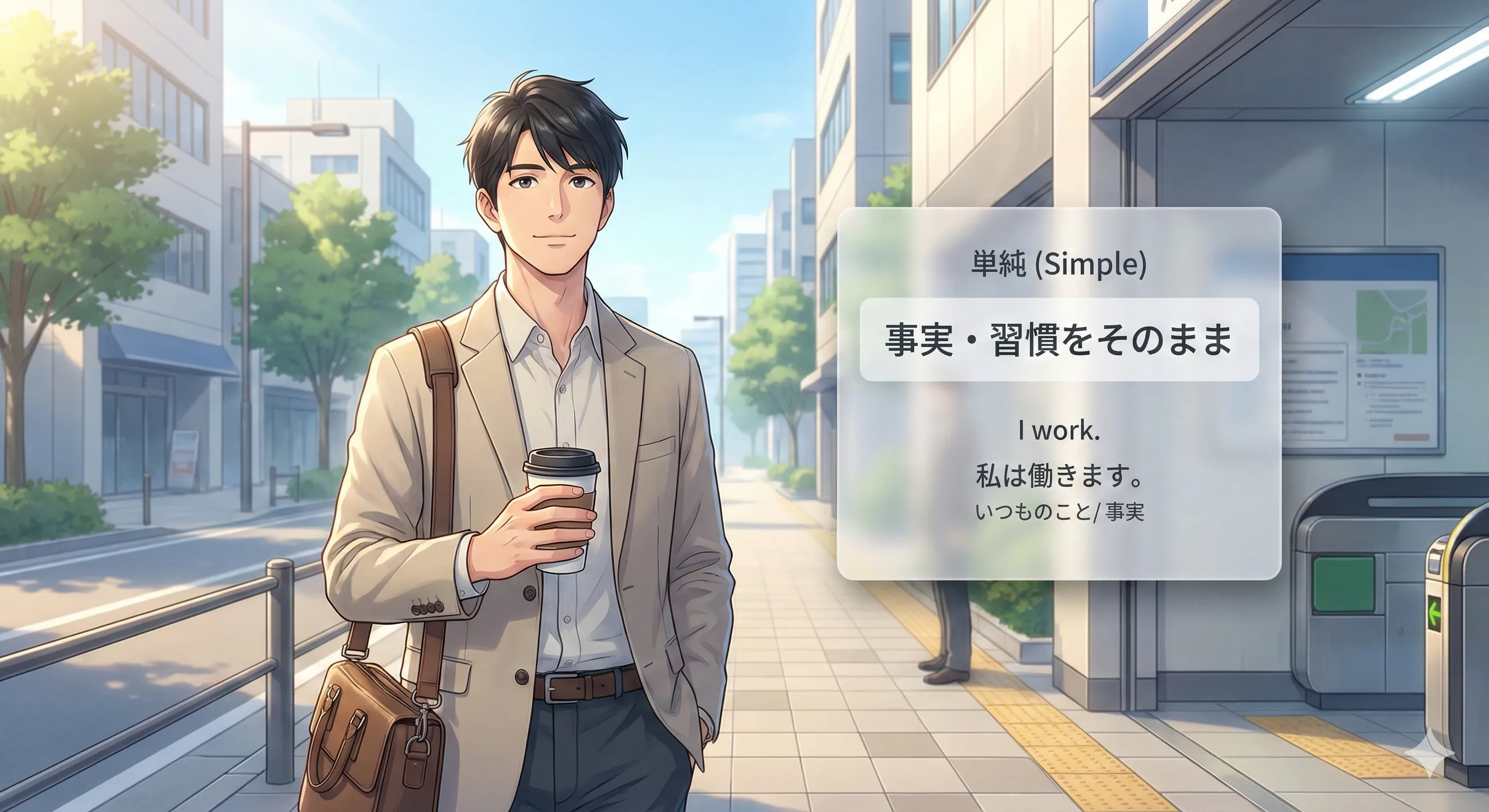 単純（Simple）のイメージ：事実・習慣・出来事をそのまま表す