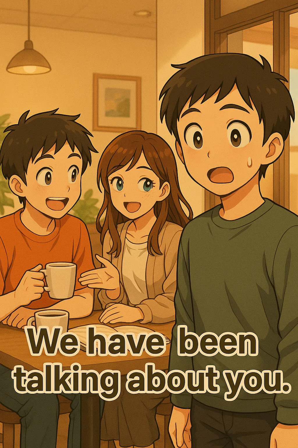 We have been talking about you. のイメージ