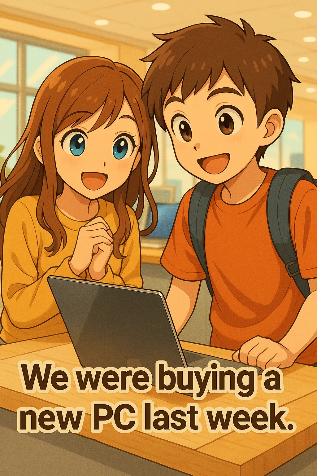 We were buying a new PC last week. のイメージ