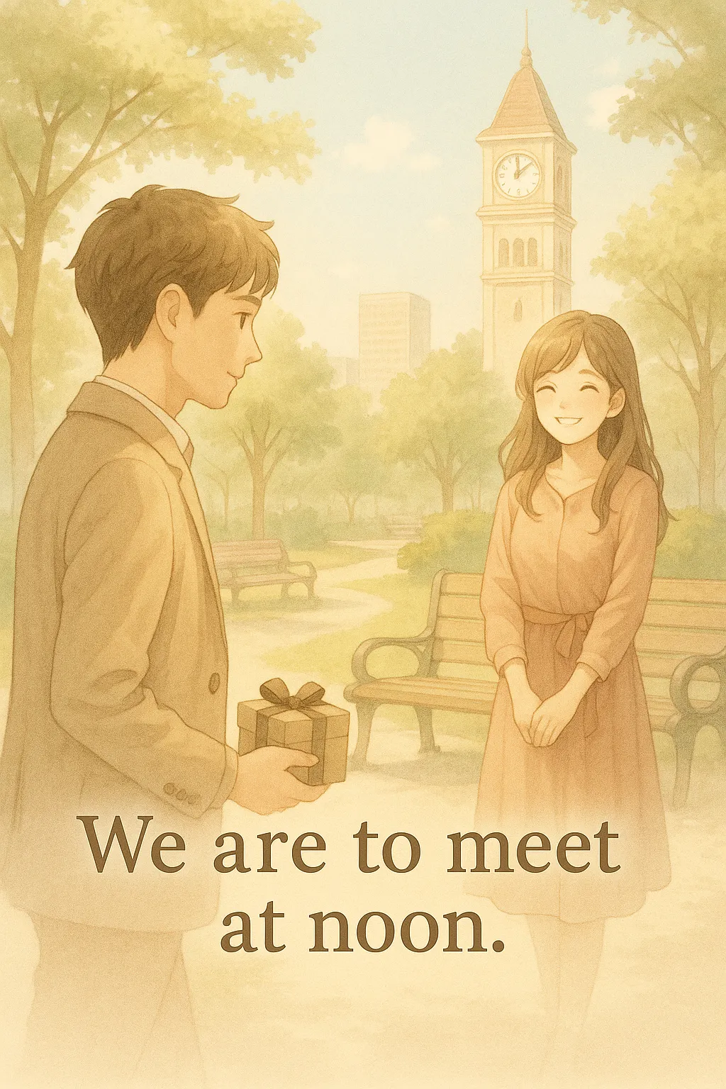 We are to meet at noon. の情景イメージ