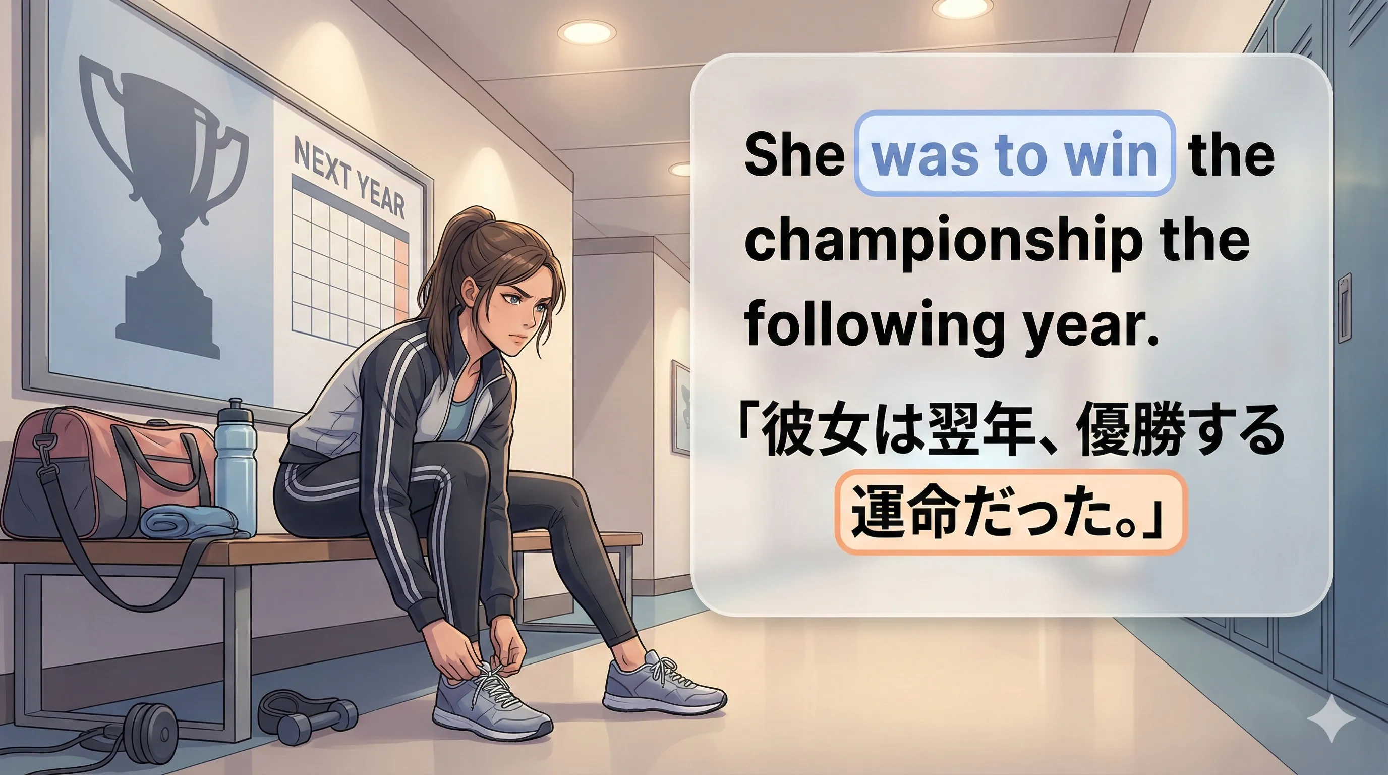 be + to do（運命：〜する運命だった）のイメージ図