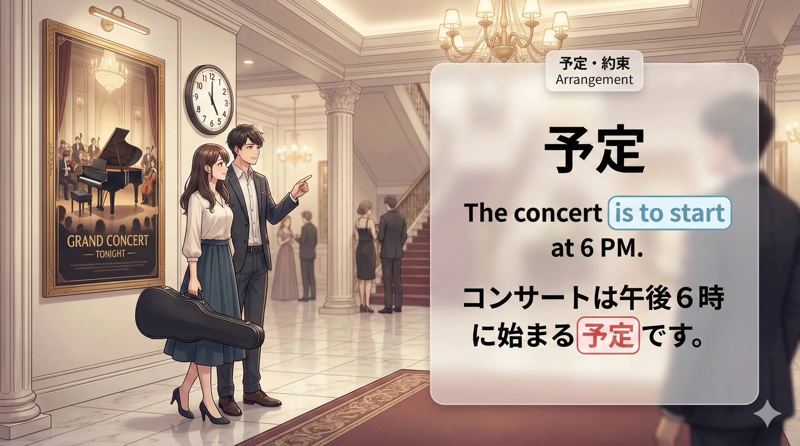 be + to do（予定・約束）のイメージ図