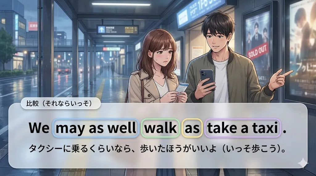 may as well A as B のイメージ