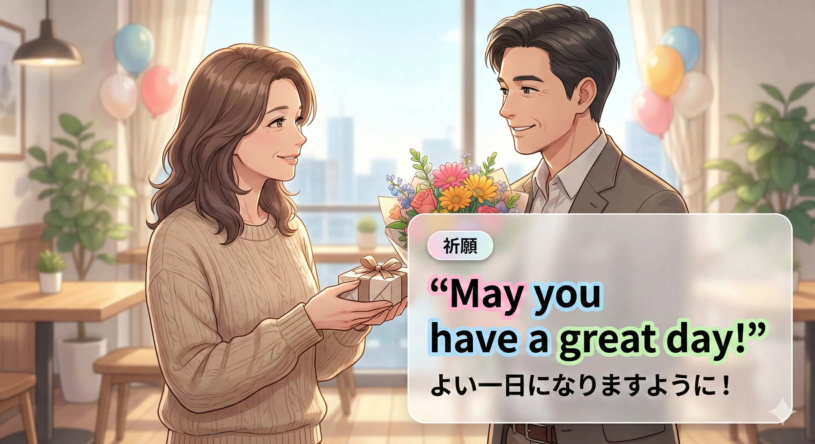 May + 主語 + 動詞（原形）：祈願・お祝いの定番表現を図で整理