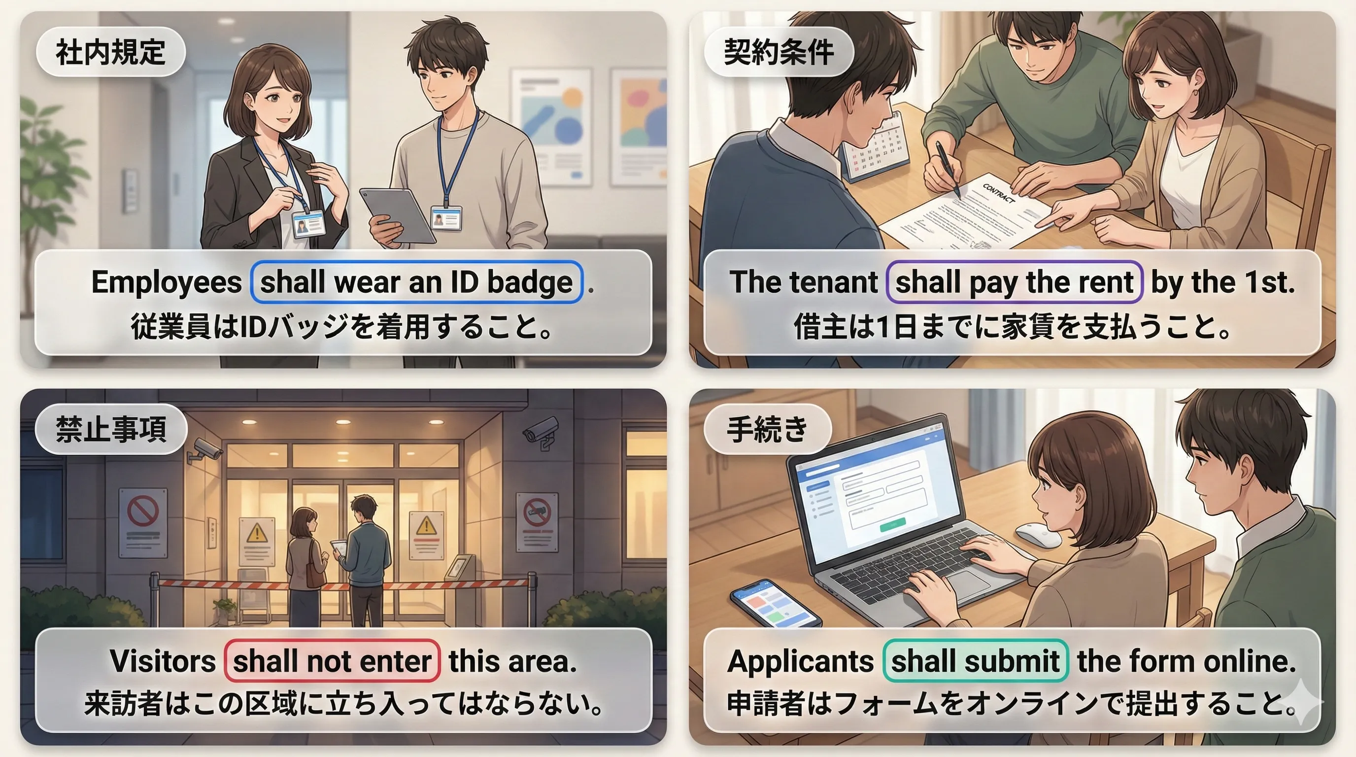 規約・契約の shall：義務（shall）／禁止（shall not）／定義（shall mean / shall include）を整理