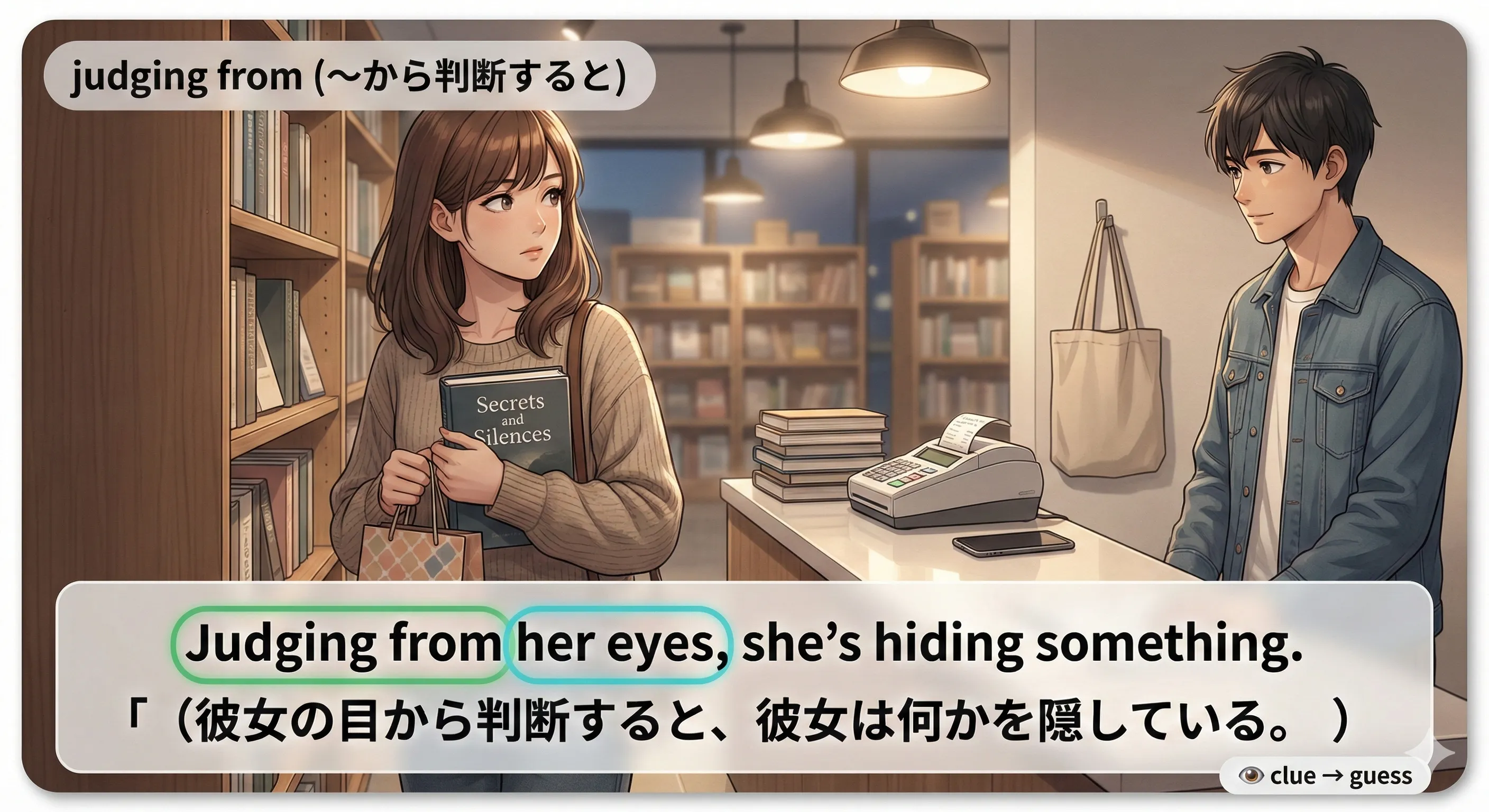 judging from：根拠から推測する（～から判断すると）のイメージ図