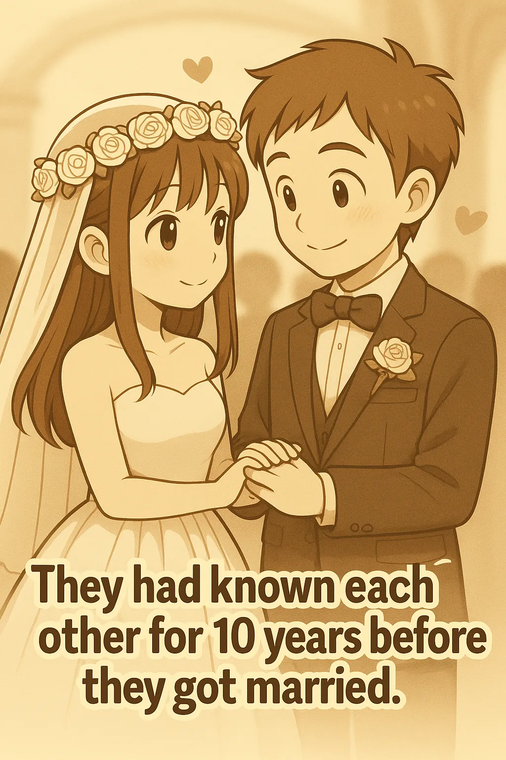 They had known each other for 10 years before they got married のイラスト