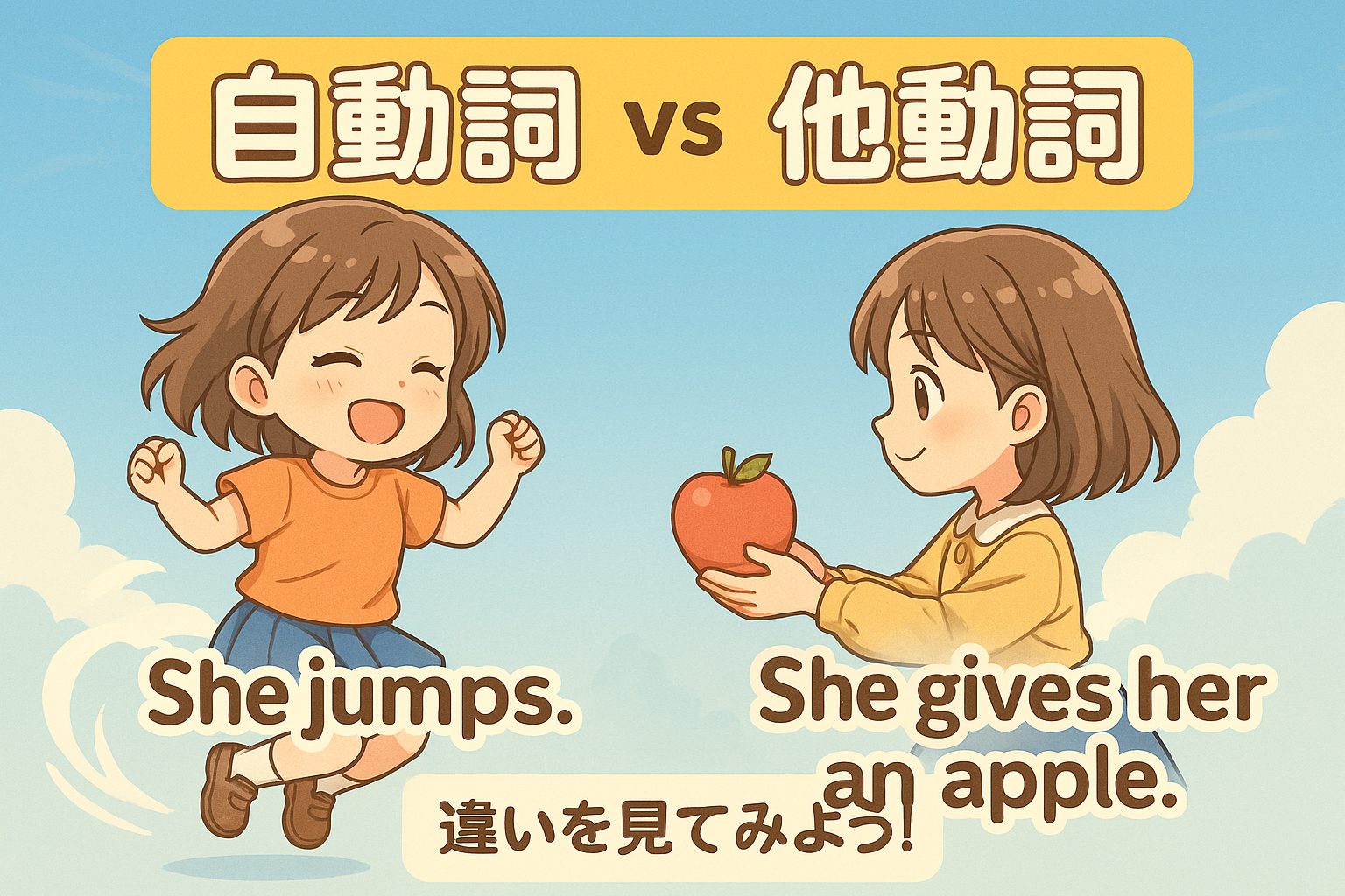自動詞と他動詞のイメージ