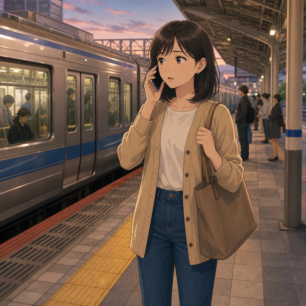 美容院で遅れる予約について相談する