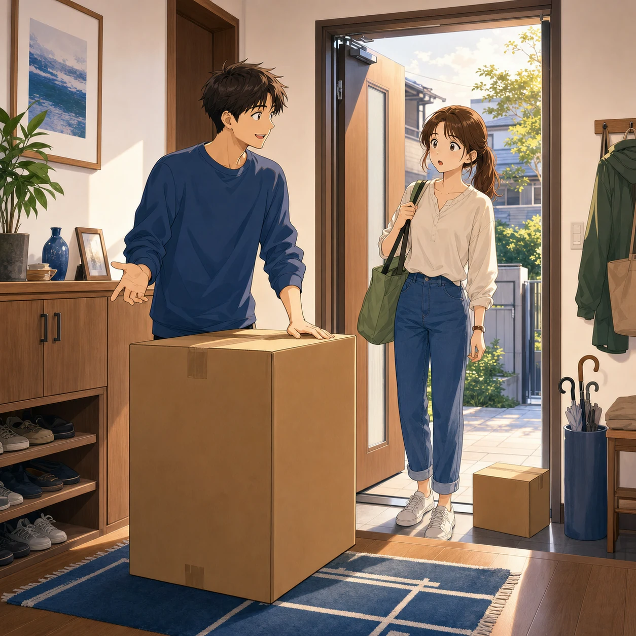 家族に宅配便の受け取りを頼む