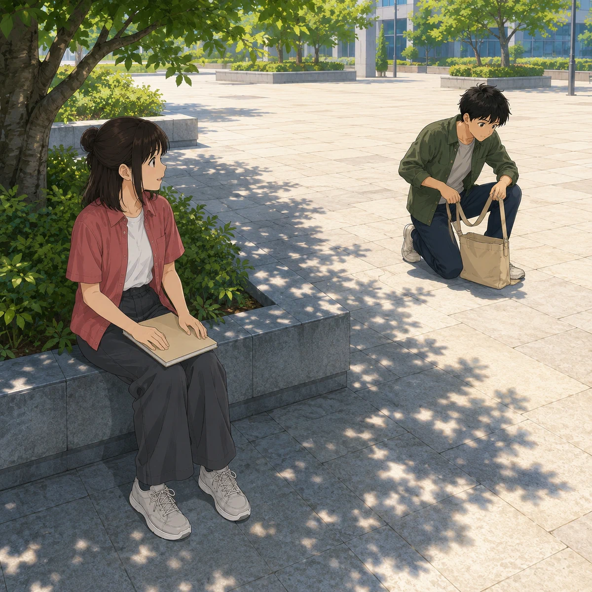 木陰と舗装の温度を比べてみる