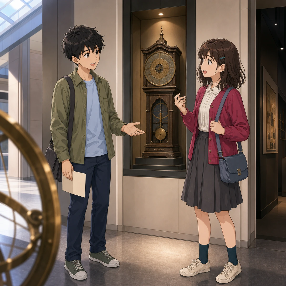 季節に合わせて動く、江戸の時計の例題イラスト