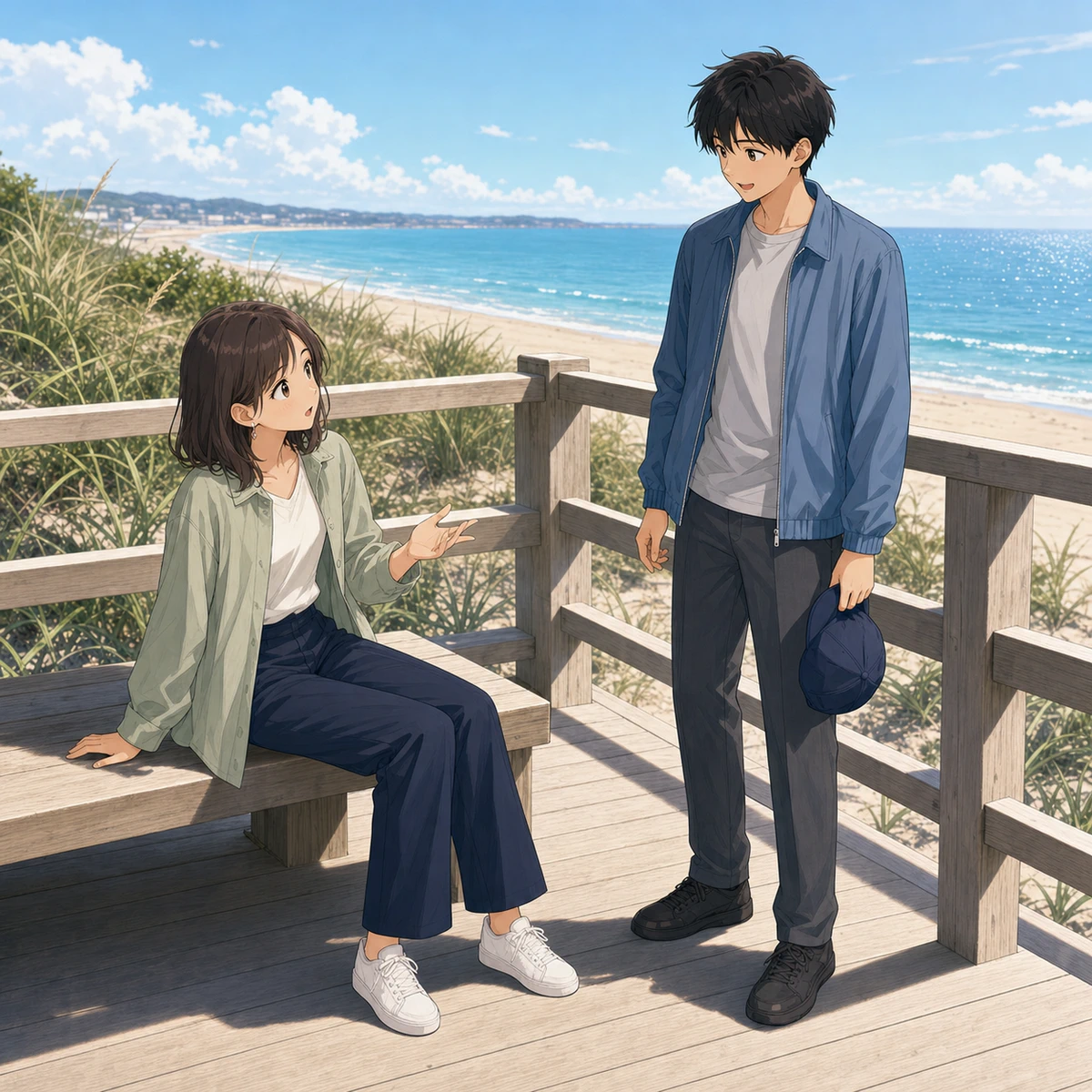 海辺の赤白の旗が伝えること
