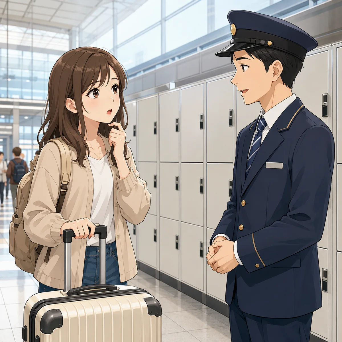 駅で満杯のコインロッカーについて相談する