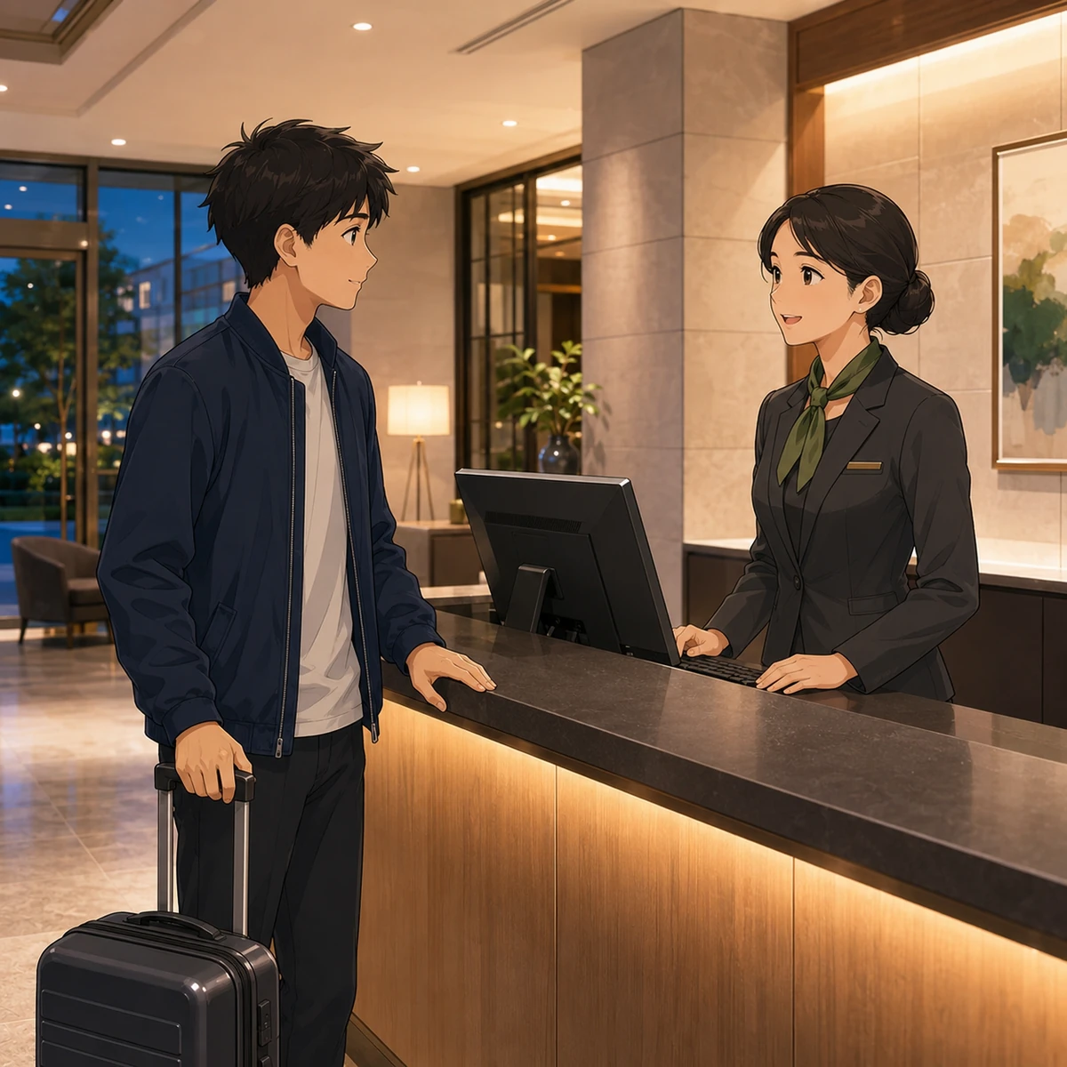 ホテルのチェックインでルームキーの枚数を伝える