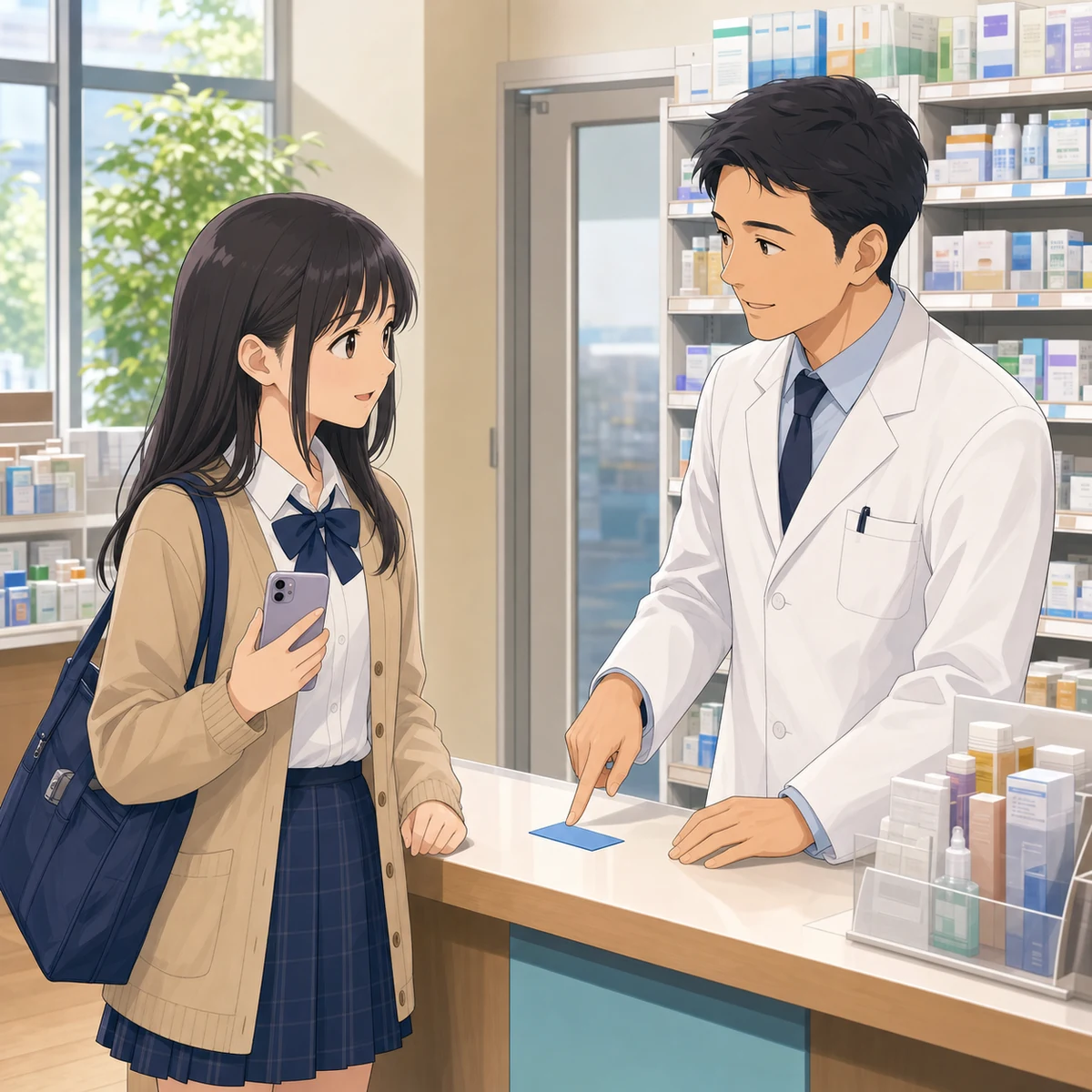 薬局で薬の受け取りを家族に頼む