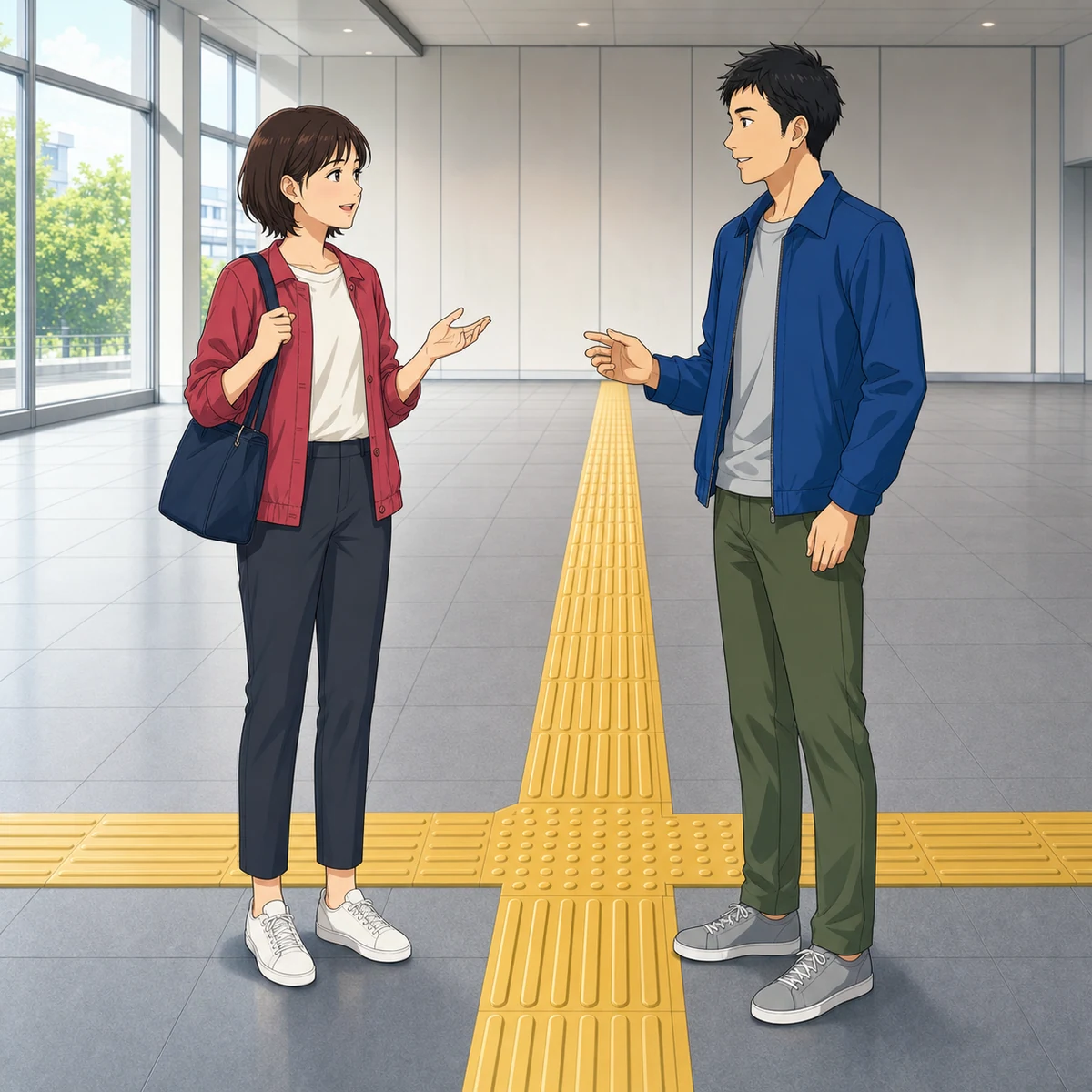 駅の点字ブロックからユニバーサルデザインへ話を広げる