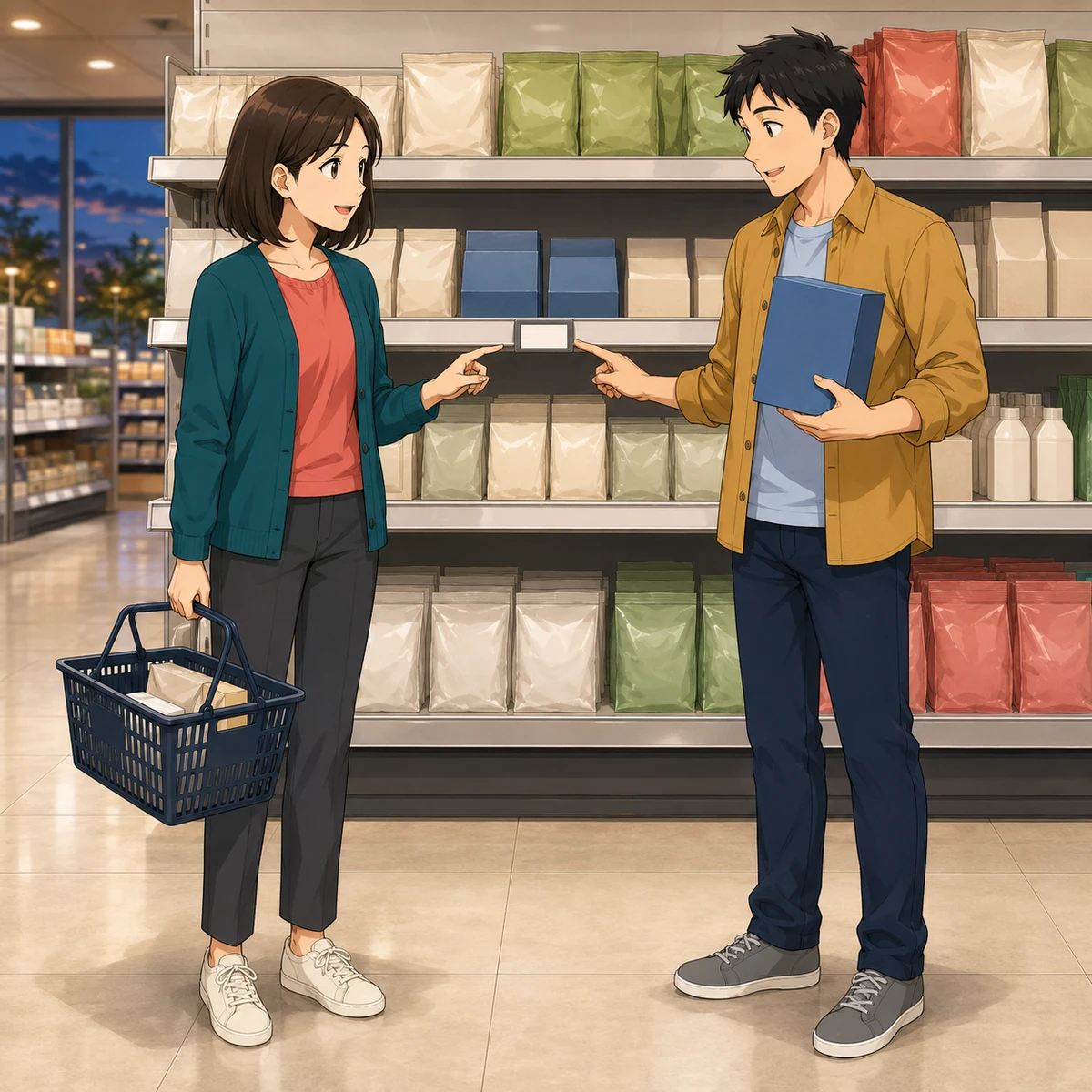 スーパーの値札から単価の比べ方へ話を広げる