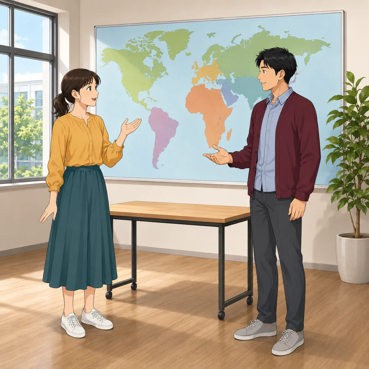 世界地図の大きさから地図投影へ話を広げる