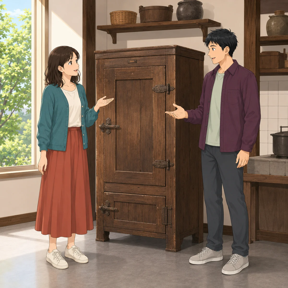 古いアイスボックスから冷蔵の歴史へ話を広げる