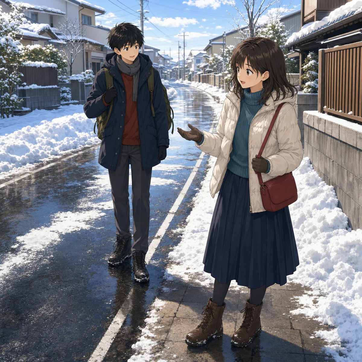 雪道に水が流れる理由